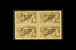 1927-28 2s.6d Chocolate Brown Seahorse, Wide Date SG 86, A Scarce Block Of Four Cds Used, Lower Left Corner Crease And R - Altri & Non Classificati