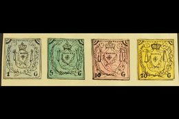 1861 HAND PAINTED STAMPS Unique Miniature Artworks Created By A French "Timbrophile" In 1861. MODENA Four Values Only Va - Non Classés