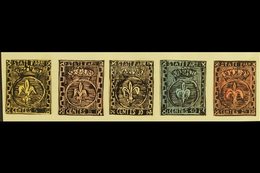 1861 HAND PAINTED STAMPS Unique Miniature Artworks Created By A French "Timbrophile" In 1861. PARMA Five Values, Similar - Sin Clasificación