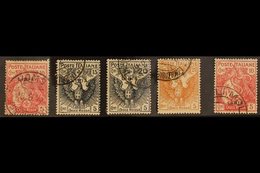 LIBYA 1915-16 Red Cross Set (Sass S. 3, SG 17/20), Plus 10c+5c With Overprint At Base (Sass 13c), Very Fine Used. (5 Sta - Altri & Non Classificati