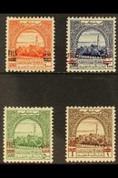 OBLIGATORY TAX 1952 100f On 100m Orange-red, 200f On 200m Blue, 500f On 500m Green And 1d On £P1 Brown Overprints Top Va - Jordanië