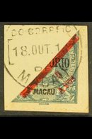 1911 5a On Half Of 10a Dull Blue (ovptd Provisorio), SG 207, Superb Used On Piece. For More Images, Please Visit Http:// - Autres & Non Classés