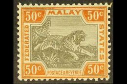 F.M.S. 1900-01 50c Grey And Orange Brown Tiger, SG 22a, Fine Mint. For More Images, Please Visit Http://www.sandafayre.c - Andere & Zonder Classificatie