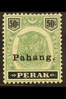 PAHANG 1898 50c Green And Black, Tiger, SG 22, Very Fine Mint. For More Images, Please Visit Http://www.sandafayre.com/i - Other & Unclassified