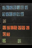 1859-1953 ATTRACTIVE USED COLLECTION/ACCUMULATION On Stock Pages, Inc 1859-61 6d Blue (x13), 6d Dull Purple-slate, 1s Ve - Mauricio (...-1967)