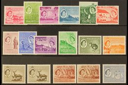 1953-58 Definitives Complete Set, SG 293/306, Plus The 1R And 5R SG Listed Additional Shades (SG 303a & SG 305a) Never H - Maurice (...-1967)