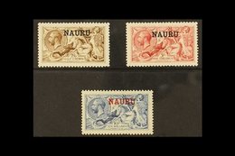 1916-18 SEAHORSES 2s.6d Brown, 5s Bright Carmine, 10s Pale Blue, SG 21/23, Fine Mint. (3 Stamps) For More Images, Please - Nauru