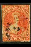 1864 1d Carmine Vermilion, Wmk "N Z", SG 97, Fine Used With Margins All Round And Light Cancel. For More Images, Please  - Otros & Sin Clasificación