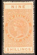 POSTAL FISCAL 1906. 9s Orange, P14, SG F86, Fine Mint For More Images, Please Visit Http://www.sandafayre.com/itemdetail - Andere & Zonder Classificatie