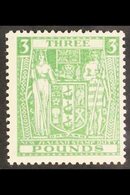 POSTAL FISCAL 1931-35. £3 Green "Arms", SG F164, Fine Mint For More Images, Please Visit Http://www.sandafayre.com/itemd - Altri & Non Classificati