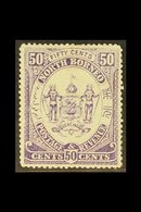 1883 50c. Violet, SG 4, Fine Mint. For More Images, Please Visit Http://www.sandafayre.com/itemdetails.aspx?s=630780 - Noord Borneo (...-1963)