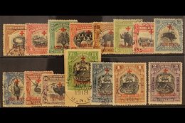 1918 (Oct) Red Cross 4c Surcharges Set Complete To $2+4c, SG 235/50, 25c & $1 With Light Crayon Line, Otherwise Very Fin - Borneo Del Nord (...-1963)