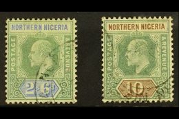 1902 2s6d Green And Ultramarine Plus 10s Green And Brown, SG 17/18, Fine Used. (2 Stamps) For More Images, Please Visit  - Nigeria (...-1960)