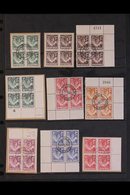 1938-52 USED BLOCKS OF FOUR. All Different Group Of Superb Cds Used BLOCKS Of 4 On Stock Pages, Includes Most Values To  - Rhodésie Du Nord (...-1963)