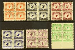 POSTAGE DUES 1963 Set Of 6 Values In Blocks Of 4, SG D5/10, SUPERB USED With Central NDOLA C.d.s. Postmarks (6 Blocks).  - Rodesia Del Norte (...-1963)