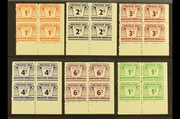 POSTAGE DUES 1963 Set Of 6 Values In CORNER Blocks Of 4, IMPERF TO RIGHT MARGIN, SG D5/10, Never Hinged Mint (6 Blocks). - Noord-Rhodesië (...-1963)