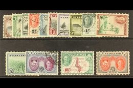 1945 Complete Definitive Set, SG 144/157, Very Fine Used. (14 Stamps) For More Images, Please Visit Http://www.sandafayr - Nyasaland (1907-1953)