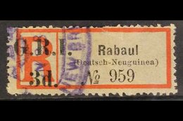 AUSTRALIAN OCCUPATION 1915 3d "G.R.I." Overprint On Local RABAUL (DEUTSCH-NEUGUINEA) Registration Label, SG 33d, Used, S - Papua Nuova Guinea