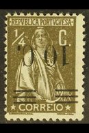 1928-9 10c On ¼c Olive-brown, INVERTED SURCHARGE, As SG 744, Listed Under Afinsa 453, Very Fine Mint. For More Images, P - Altri & Non Classificati