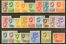 1938-49 Pictorial Definitives Set Complete, SG 135/49, Never Hinged Mint, The 12c, 25c, 30c Carmine Values Lightly Hinge - Seychelles (...-1976)