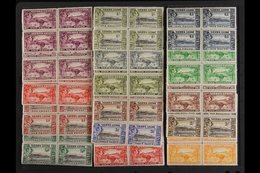 1938-44 Definitives Complete Set, SG 188/200, In Delightful Mint BLOCKS OF FOUR. The 1½d Carmine Block With Two Stamps L - Sierra Leone (...-1960)