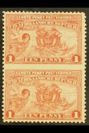 TRANSVAAL 1895 1d Red Introduction Of Penny Postage IMPERF. BETWEEN VERTICAL PAIR, SG 215ca, Very Fine Mint. For More Im - Unclassified