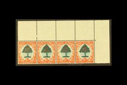 1933-48 6d Green And Vermilion Die I, SG 61, Upper Corner Marginal Horizontal STRIP OF FOUR (stamps Never Hinged Mint) I - Non Classificati