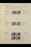 1940 - 1951 3d BLUE "GROOT SCHUUR" ISSUES Well Written Up Collection Of Mint And Used Stamps With Pairs, Blocks, Plate B - Non Classés