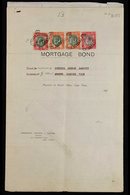 REVENUES ON DOCUMENT 1919 MORTGAGE BOND With Various 1913 KGV Types To £1 Affixed, Additional Page Added With 5s Pair An - Non Classés