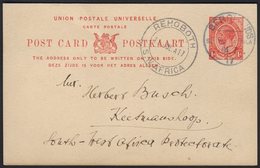 1917 (10 Jul) 1d Union Postal Card To Keetmanshoop With Fine "BERGLANDS" Cds Postmark, Putzel Type B1 Oc (showing "01.7. - Afrique Du Sud-Ouest (1923-1990)