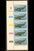 1980 10c Whales On Phosphorescent Paper, SACC 349a, Never Hinged Mint CONTROL STRIP OF FIVE, This Being The Only Known C - Afrique Du Sud-Ouest (1923-1990)