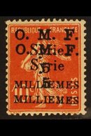 1920 5m On 10c Red O.M.F. Surcharge, Variety "Surcharge Double", SG 28a, Very Fine Mint. For More Images, Please Visit H - Syrien