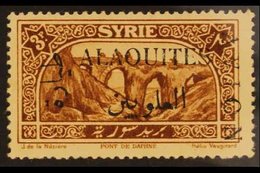 ALAOUITES 1925 3p Brown Airmail Ovptd In BLACK, Variety "surcharge Reversed" (Avion At Right), Yv PA6 Var, Vf Never Hing - Syrie