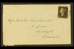 1840 1d Black 'SA' Plate 5 With 4 Neat Margins, Tied Black MC Cancellation Which Leaves The Profile Clear To An 1841 (7  - Non Classificati