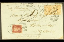 1873-80 8d Orange PAIR, SG 156, Used On 1877 Cover To Australia With Additional 1d Red Franking Making 1s5d Rate, London - Autres & Non Classés