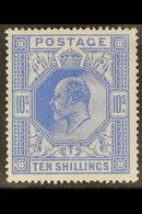 1902 10s Ultramarine, SG 265, Mint Lightly Hinged, A Beautiful Stamp. For More Images, Please Visit Http://www.sandafayr - Non Classés