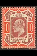 1911 10d Dull Reddish Purple And Scarlet, Somerset House Printing, Ed VII, SG M44 (1), Very Fine Mint. For More Images,  - Unclassified