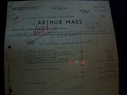 BELGIQUE Facture Arthur Maes  Transporteur Pour Frets Et Debours  Annèe 1950 A Anvers Avec Fiscaux - Transportmiddelen