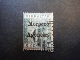 Colonies Britanniques - Marocco Agencies Sur Timbre Gibraltar - 5 Centimos - Oficinas En  Marruecos / Tanger : (...-1958