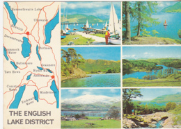 Postcard - The Lake District -  6 Views Plus Map - Card No. PLC21665C - VG (1975 Written On Back) - Unclassified
