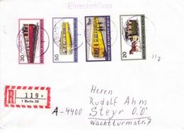 1971, Deutsche Bundespost Berlin, "Berliner Verkehrsmittel" (4 Werte), REC, Echt Gelaufen - Privé Briefomslagen - Gebruikt