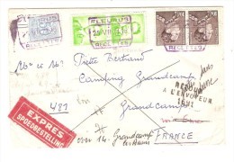 TP Poortman-Baudouin Lunettes+TP S/L.Expres C.Chemin De Fer Fleurus 25/7/71 V.Grandcamps C.arrivée&pneumatique PR2420 - Lettres & Documents