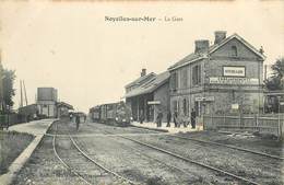 NOYELLES Sur MER-la Gare Avec Train - Noyelles-sur-Mer
