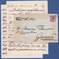 COVER + LETTER - Lisboa Central To Guarda / Cancel - Mar. 1911 - Storia Postale