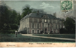 CPA COULEURS DOUCES 91 GRIGNY - CHATEAU DE L ARBELETE - JARDINIER EN TRAIN D ARROSER LE JARDIN - Grigny