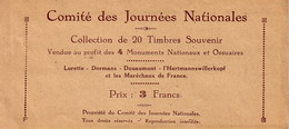 COMITE DES JOURNEES NATIONALES - VENDUE AU PROFIT DE 4 MONUMENTS NATIONAUX ET OSSUAIRES (LORETTE-DORMANS-DOUAMONT-HARTMA - Cachets Généralité