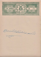 INDIA Bhopal PRINCELY STATE 6-Annas COURT FEE DOCUMENT 1931-32 GOOD/USED - Bhopal