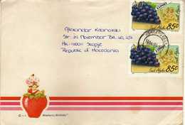 South Africa Letter Via Macedonia 1994 Export Fruits.Flora/Fruits/Grapes - Brieven En Documenten