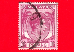 MALESIA - Malaya - PENANG - Usato - 1949 - King George VI - 10 - Penang