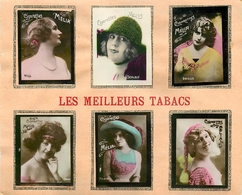 PIN-UP,  STARLETTES , BELLES HORIZONTALES - SIX CARTES CIGARETTE BASTOS - MELIA - Montées /cartonnage Belle Pub DOS - Melia